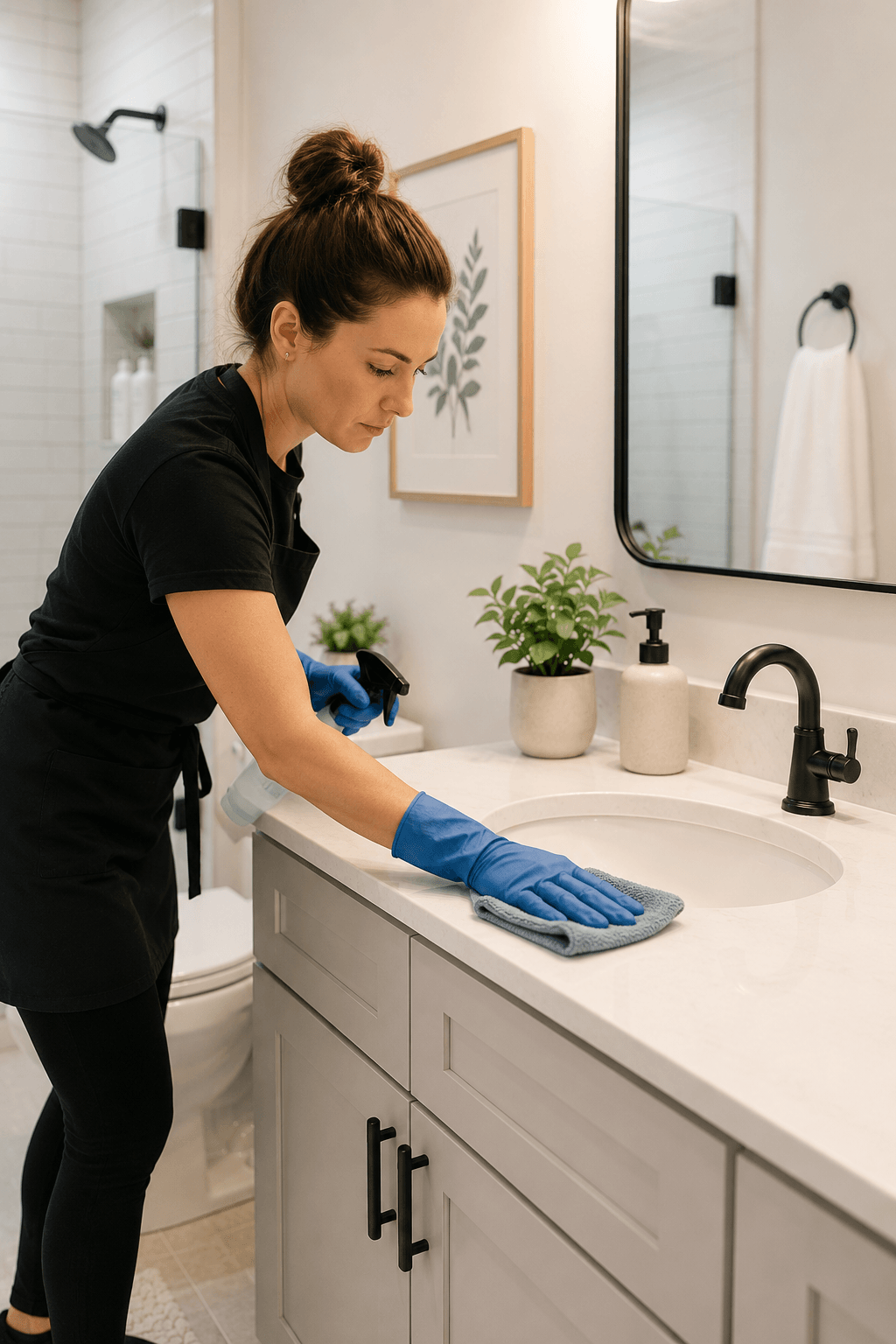 Clean bathroom with professional attention to detail