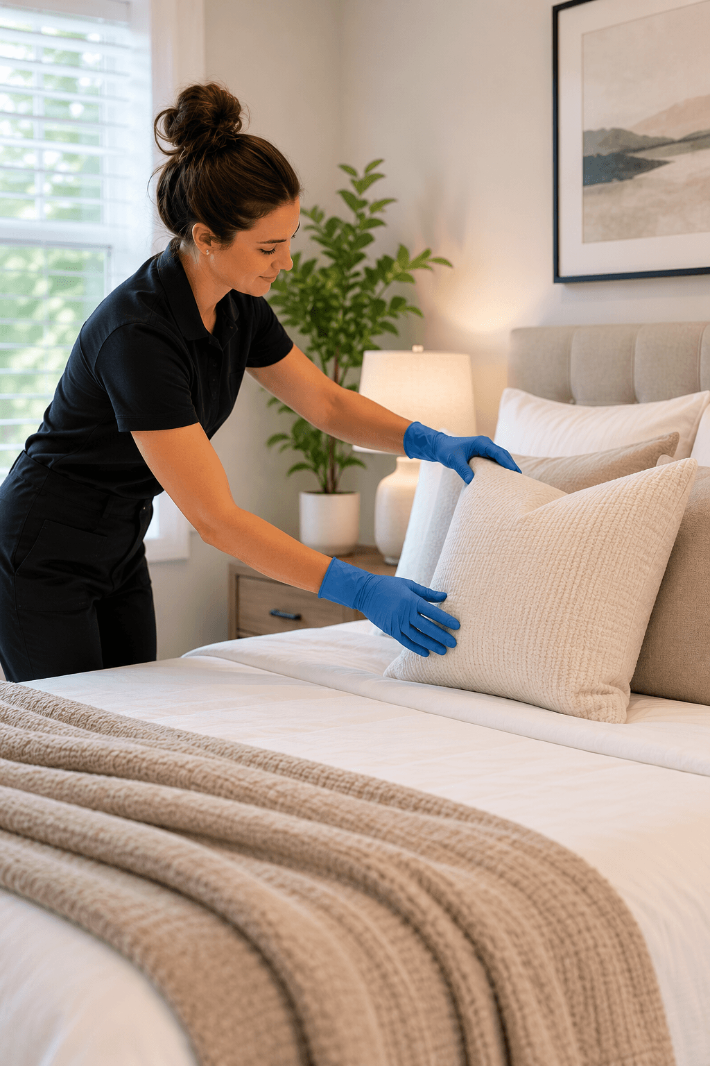 Guest bedroom prepared for overnight visitors